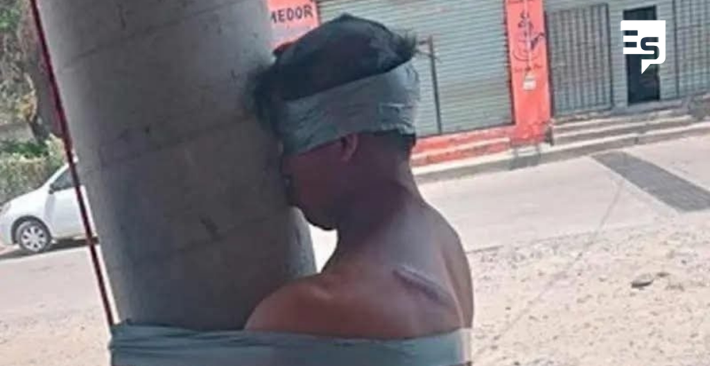 Golpean, rapan, amarran desnudo y exhiben a presumible delincuente