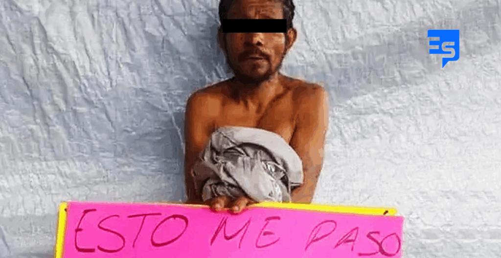 Desnudan y obligan a caminar por la calle a ladrón de negocio