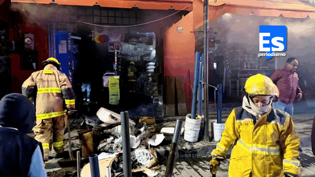 Incendio en local del mercado