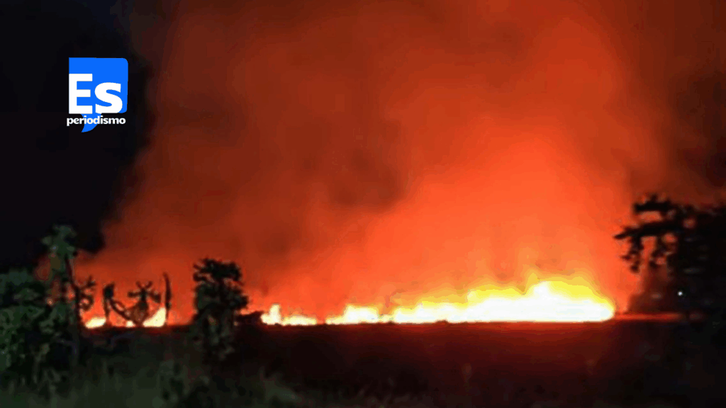 Monumental incendio de pastizal
