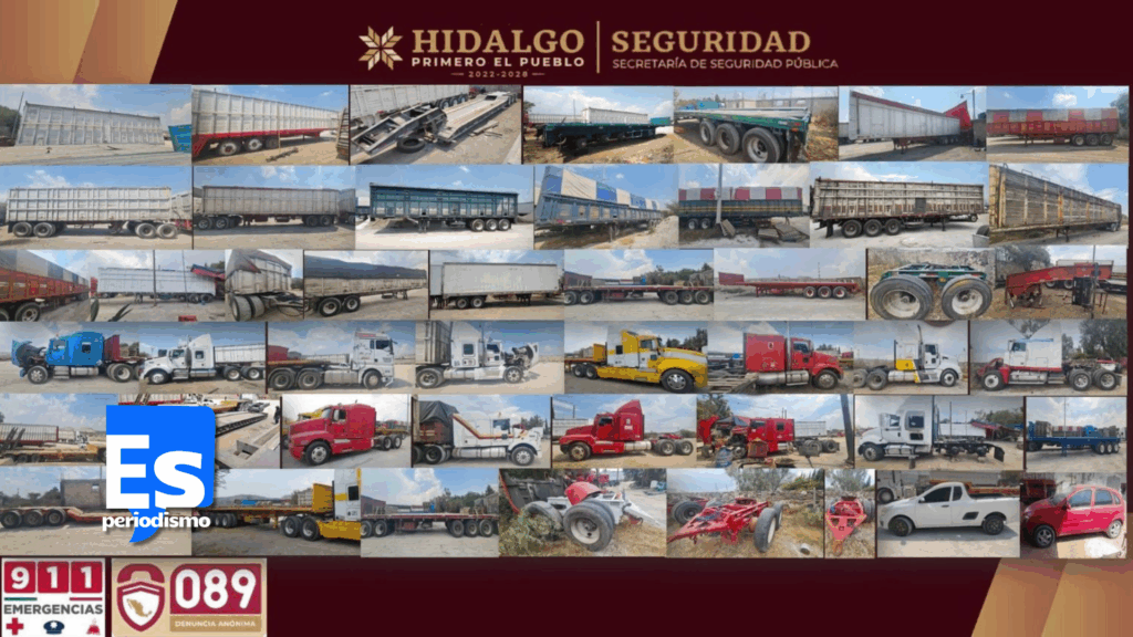 Tras la ejecución de estas acciones operativas, fueron asegurados en total 46 vehículos, entre ellos tractocamiones, “dollys”, semirremolque especializado “lowboy”, remolques de redilas, de plataforma, de cama baja, y de caja seca, además de un vehículo sedán, una camioneta y 500 dosis de diversos tipos de droga. Hasta el momento cinco de los vehículos de carga pesada fueron identificados con reporte de robo, mientras continúan las indagatorias del resto de las unidades vehiculares; todo fue puesto a disposición de la autoridad competente para el desarrollo de las investigaciones.