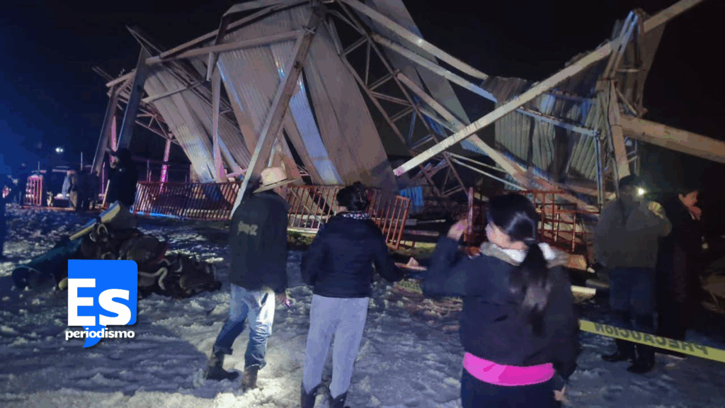 Granizada colapsa techo del lienzo