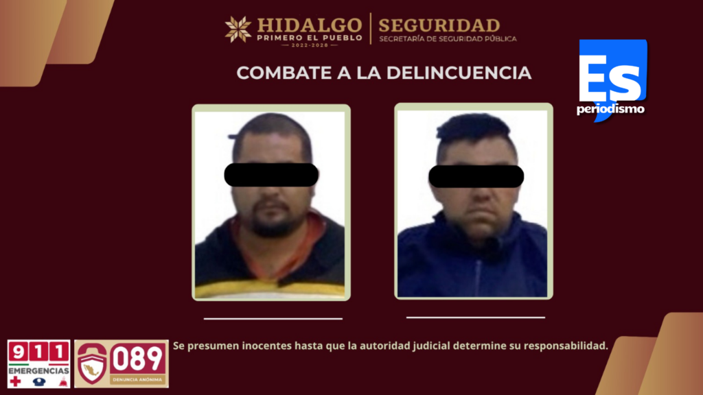 Aseguran a dos hombres y ocho