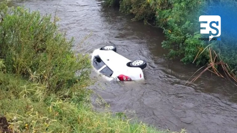 Conductor cae con su automóvil